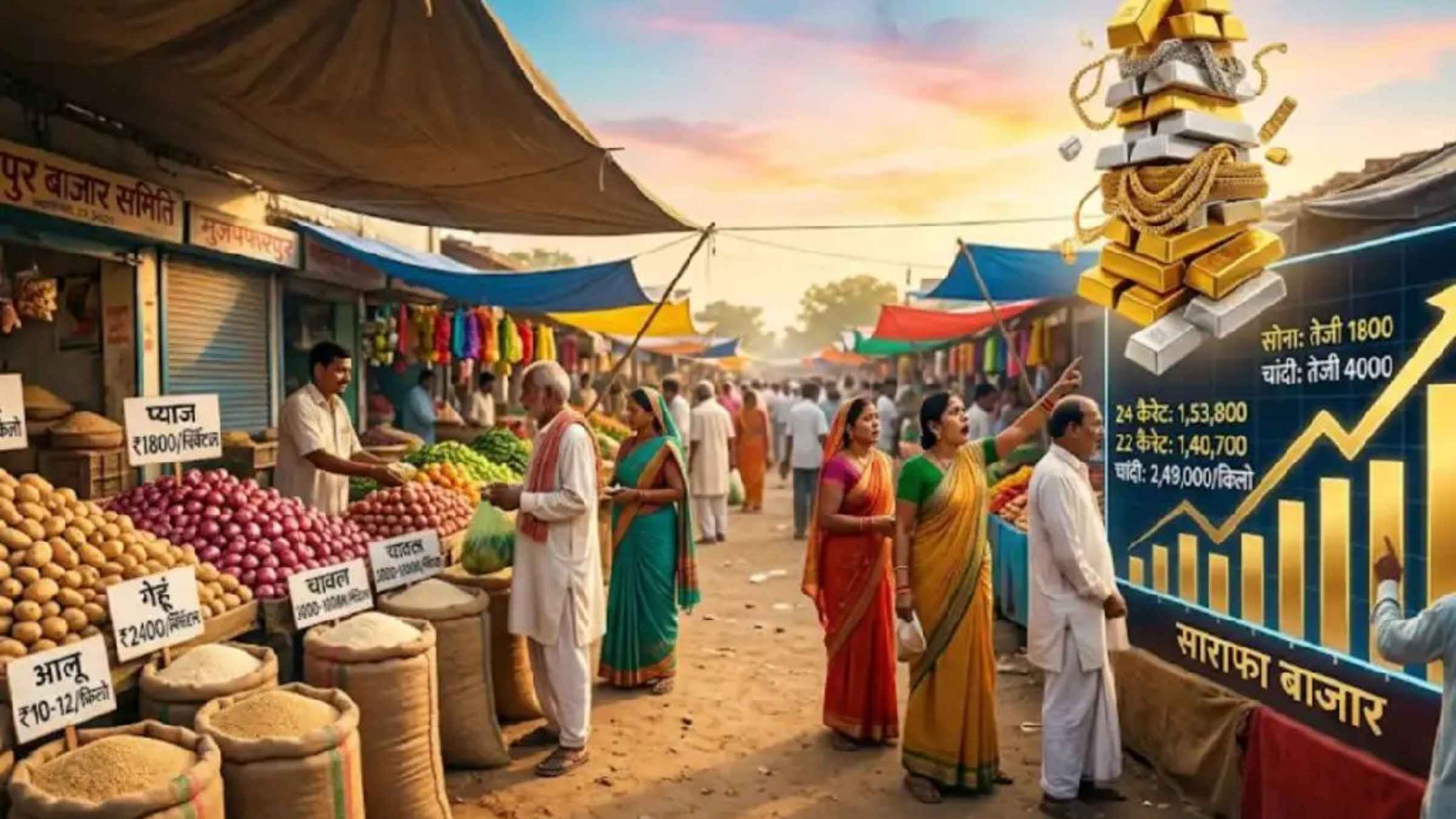 मुजफ्फरपुर मंडी में दाल-चावल सस्ता पर सोना-चांदी खरीदने में छूटे पसीने, जानें आज के ताजा भाव Muzaffarpur Mandi Gold Price